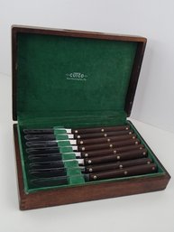 Cutco No. 47 Straight Edge Knives With Wood Storage Box
