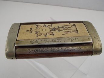 Vintage Possible Nickel Plated La San Claudienne Deposee Walnut Snuff Box
