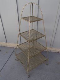 Vintage Four Tier Painted Metal Plant Stand