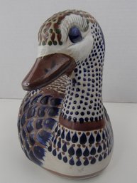 Vintage Pottery Duck Signed By Tonala Santana