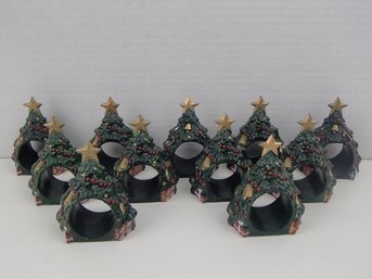 Vintage Christmas Tree Napkin Rings Made In Taiwan By Reed