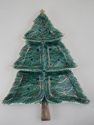 Vintage Italian Ceramic Christmas Tree Tray