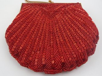 Vintage 43' Carla Marchi Hand Beaded Clamshell Evening Bag