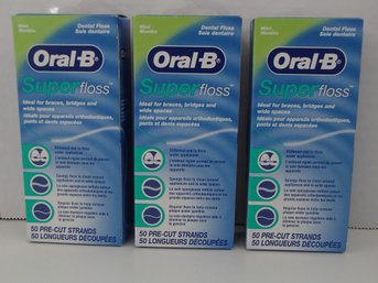 Three Oral-b Super Floss Unopened
