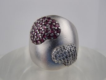 Effy Sterling Silver Heart Ring Size 8.5 Weight 12.8g