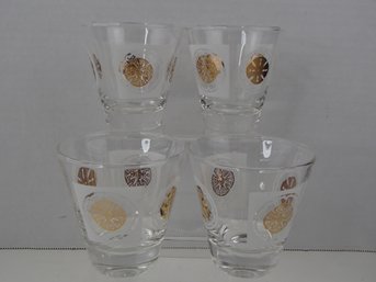 Four Fun Medallion Double Shot Glasses