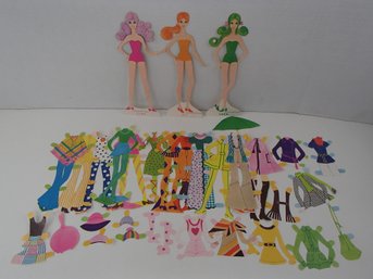 1971 Ideal Toy Corp. Cory, Ali And Gwen Paper Dolls And Clothes