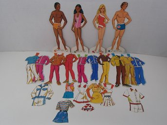 Vintage1975  Barbie, Ken, Cara And Curtis Paperdolls By Mattel, Inc.
