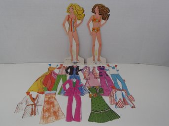 Vintage 1978 Barbie And PJ Paper Dolls And Clothes