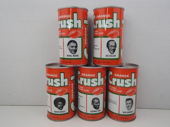 Five Vintage Steel Orange Crush Cans