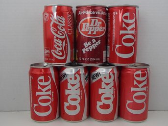 Vintage To Modern Coca-cola Cans And Dr Pepper