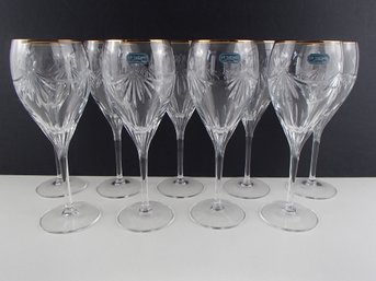 Nine J.G. Duran Crystal Stem Wear / Wine Glasses Made In France