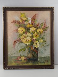 Yellow Flowers 1978 Oil Painting