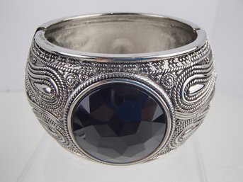 Large Metal Hinged Bangle Bracelet