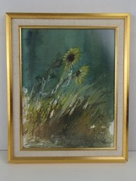 Sunflowers Watercolor Painting 1967