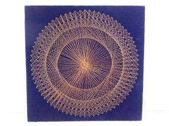 Mesmerizing Copper Wire And Nail Art With Blue Velvet Background