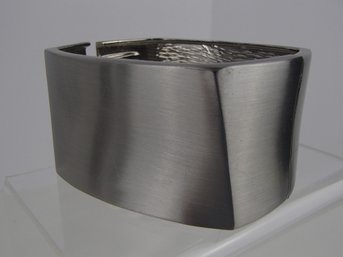 Brushed Metal Hinged Bangle