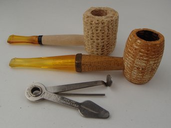Dr. Grabow Corn Cob Pipe, Atmos Pipe Cleaner And Second Corn Cob Pipe