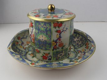 Vintage Daher Round Shallow Bowl And Matching Tea Tin