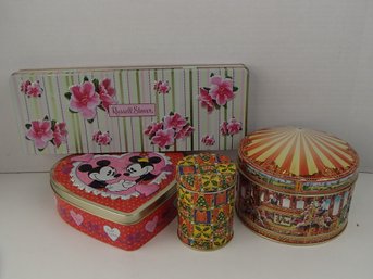 Various Modern Storage Tins Disney, Russell Stover's, Churchills