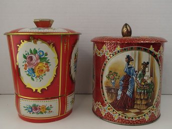 Vintage Boy Blue George W. Horner Toffee Tin An Victorian Ladies Biscuit Tin
