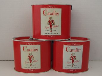Three Vintage Cavalier Cigarette Tins