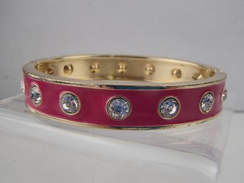 Rhinestone And Enamel Bangel Bracelet