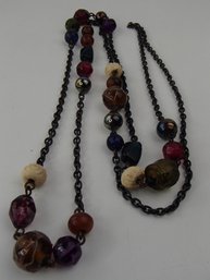 24' Art Glass Bead And Necklace