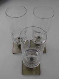Three Vintage Linear Smoke  Rosenthal Water Goblets