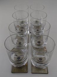 Eight Vintage Linear Smoke Rosenthal Red Wine Glasses