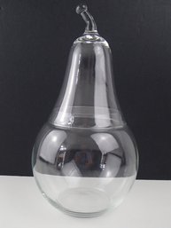 Vintage Glass Pear Shaped Lidded Terrarium / Jar