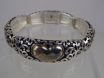 Two Tone Metal Stretch Bracelet