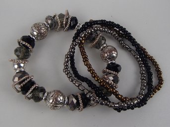 Seed Bead Bracelet Set And Multi Media Stretch Bracelets
