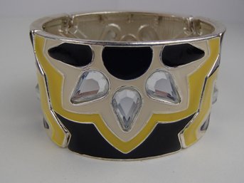 Groovy  Rhinestone Enamel Stretch Bracelet