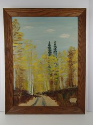 1965 Colorado Aspen Oil Painting By W. Perkins