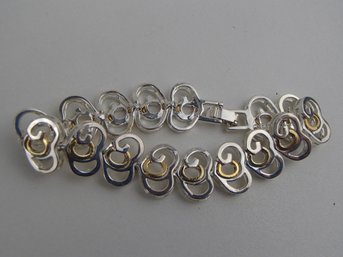 Two Tone Heart Clasp Bracelet