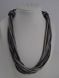 Silver Tone Multi Strand Necklace By Kiam Family