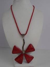 Vintage Sterling Silver Coral Neckalce Weight 22g