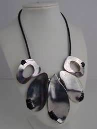 A Bold Design Silver Tone Necklace
