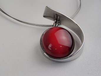 Wire Necklace With Glass Pendant By Lane Bryant