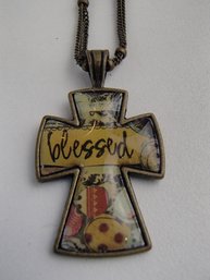 Multi Strand Blessed Cross Chain Necklace
