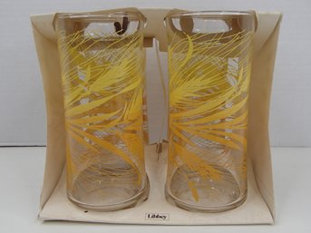 Vintage Wheat Cooler Glasses By Libbey