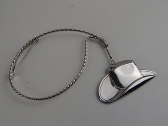 Cowboy Hat And Lasso Brooch / Pin