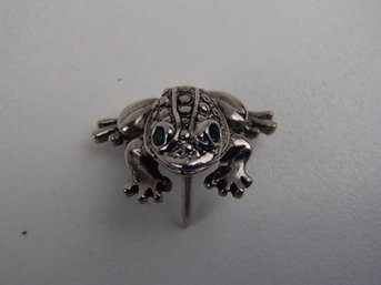 Green Rhinestone Frog By Avon