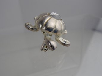 Cute Rhinestone Turtle Pin