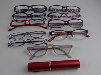 Eleven Reading Glasses Lot Ranging From 1.50- 3.00