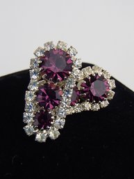 Gorgeous Vintage Purple And Rhinestone Posts
