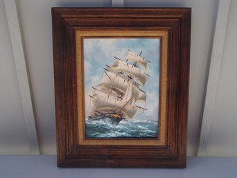 Vintage Nautical Oil Painting By William Hoffman