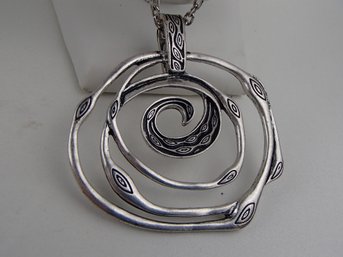 Metal Swirl Design Necklace With Magnetic Closure By Premier Jewelry