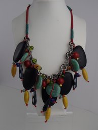 Wood And Glass Bead Necklace